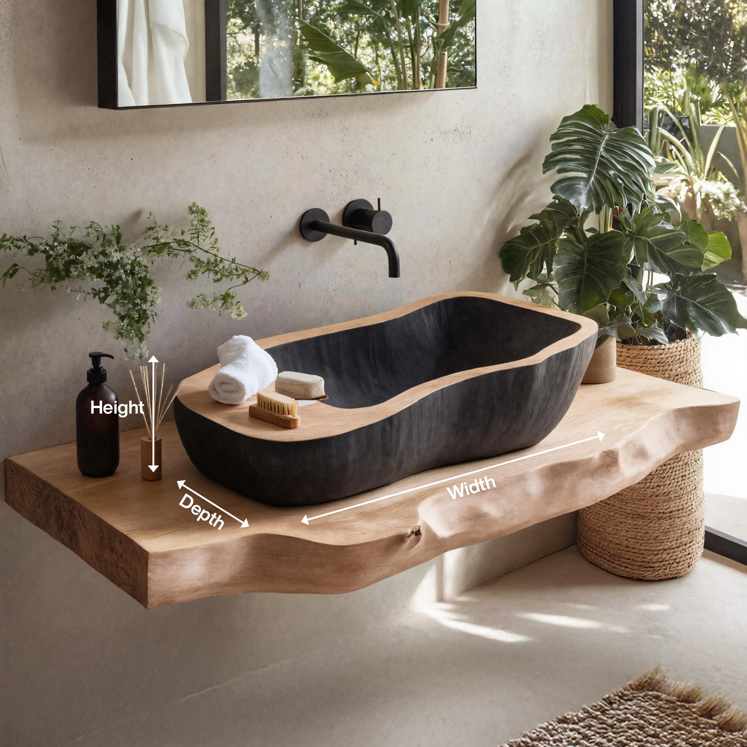 Mid Century Wooden Vessel Sink For Stylish Bathroom Decor