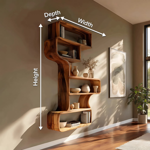 Industrial Natural Wood Wall Rack For Entryway Storage Display