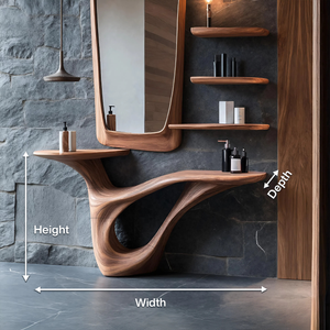 Mid Century Solid Wood Vanity For Furniture Decor Space