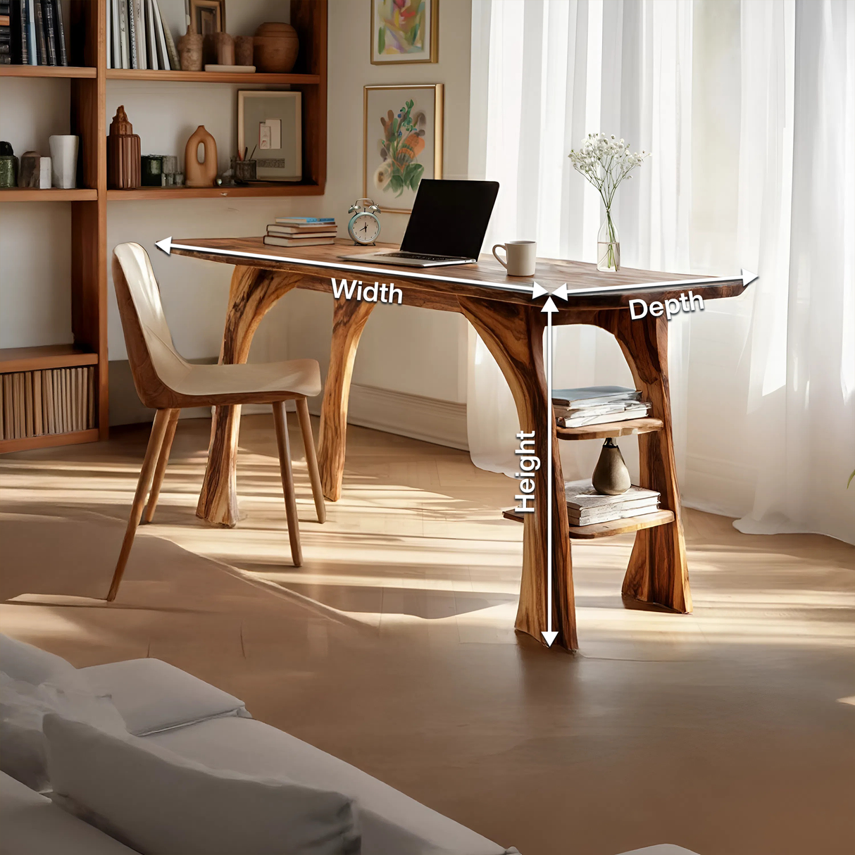 Farmhouse Solid Wood Desk For Bedroom Or Creative Workspace