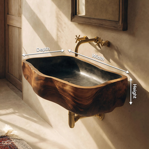 Mid Century Wooden Wall Mounted Bathroom Sink For Elegant Bathroom Design