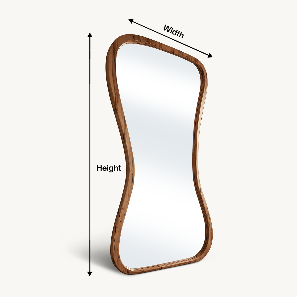 Contemporary Full Length Mirror With Organic Edge For Living Room And Dressing Area