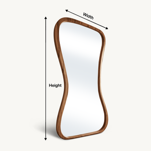 Contemporary Full Length Mirror With Organic Edge For Living Room And Dressing Area