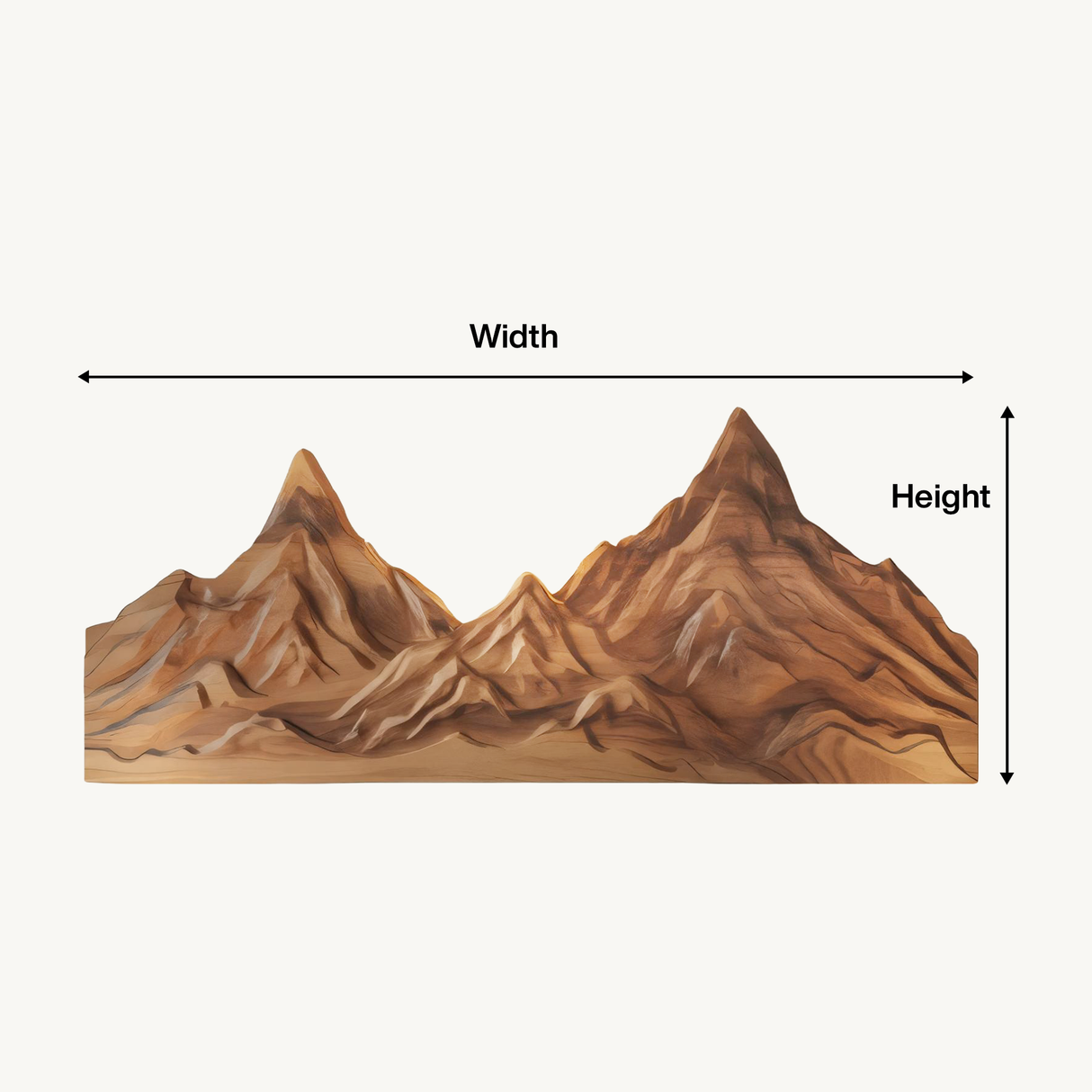 Rustic Mountain Wall Art Sculpture Hand Carved For Bedroom And Living Room