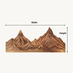 Rustic Mountain Wall Art Sculpture Hand Carved For Bedroom And Living Room