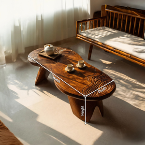 Farmhouse Irregular Abstract Coffee Table For Living Room