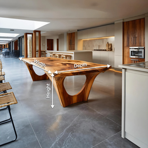 Handcrafted Dining Table With Natural Grain For Dining