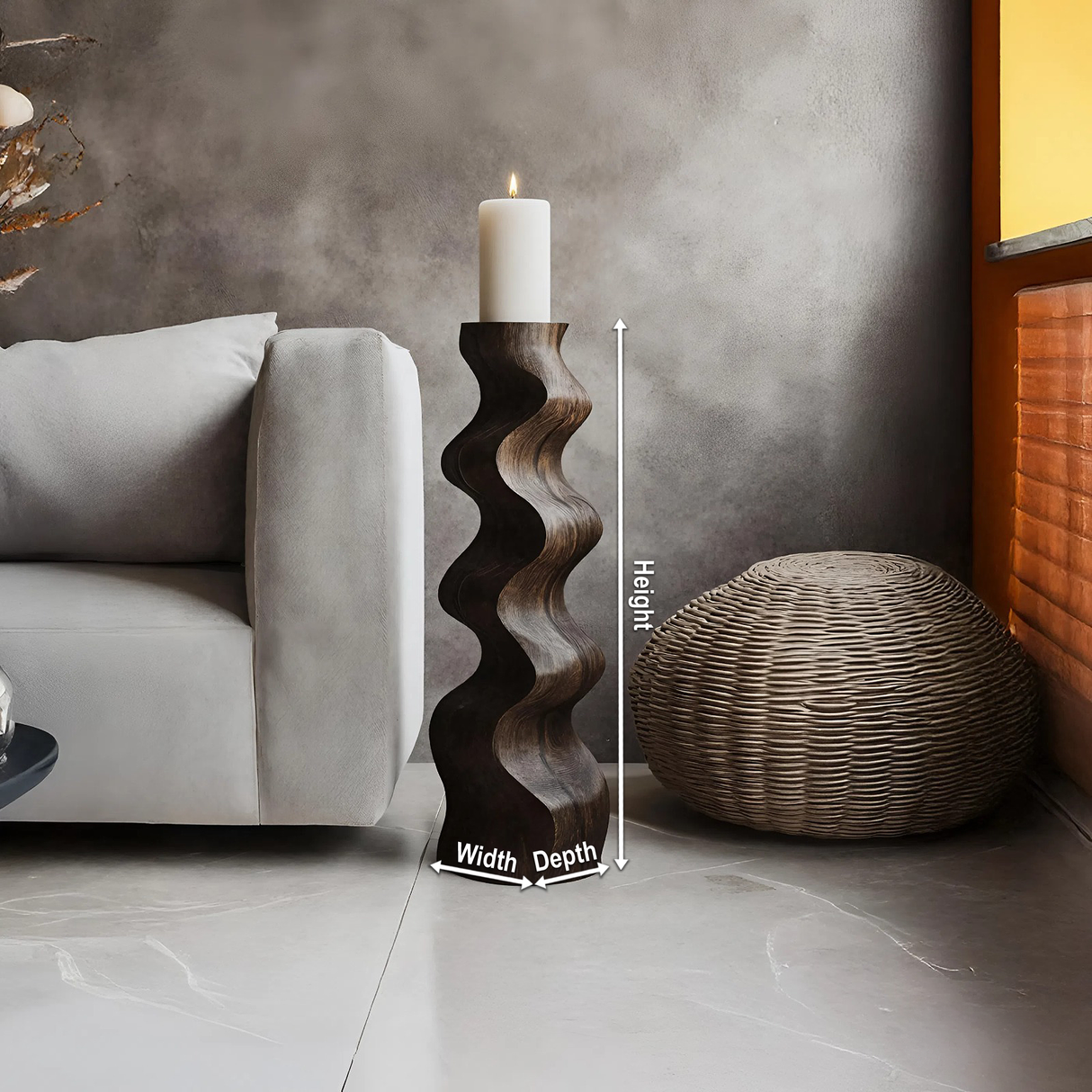 Handcrafted Candle Stand For Furniture Accent Display