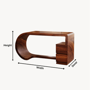 Curved Sculptural Desk With Fluid Form For Home Office And Studio
