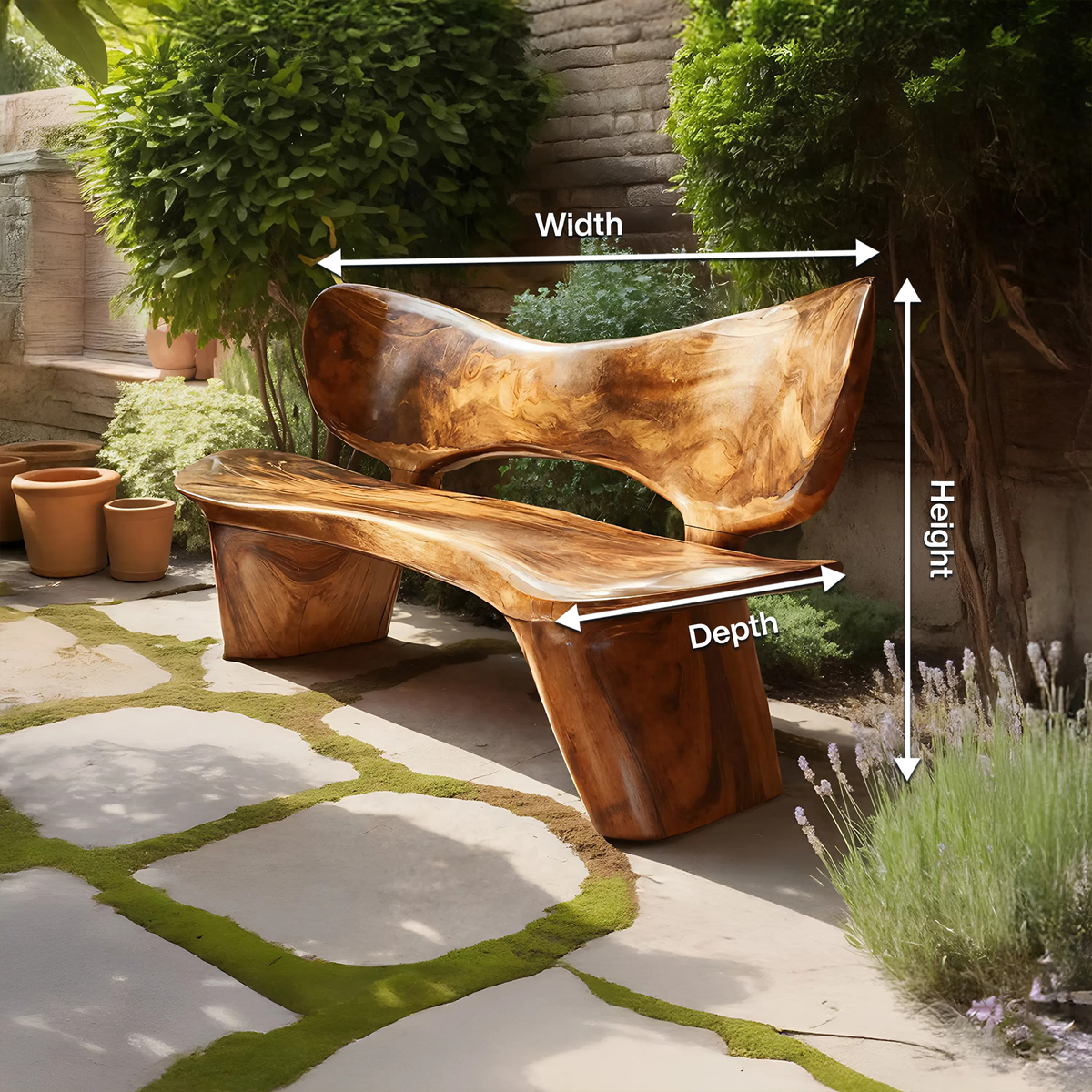 Handcrafted Outdoor Wooden Bench For Serene Garden Corners