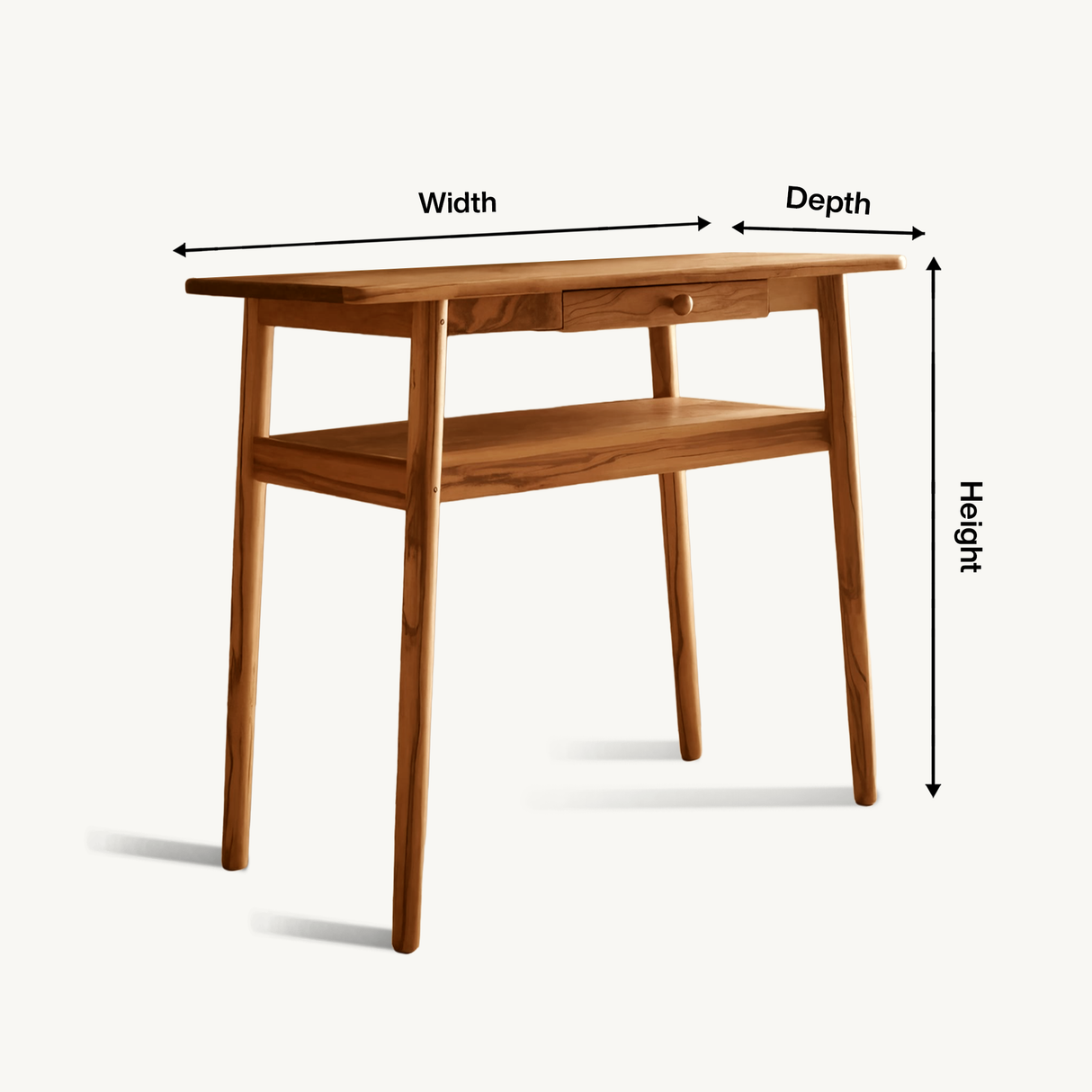 Modern Minimalist Wood Writing Desk With Drawer For Home Office Or Entryway