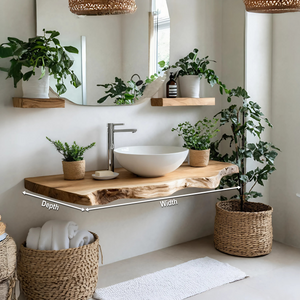 Rustic Solid Wood Vanity With Drawers For Bathroom