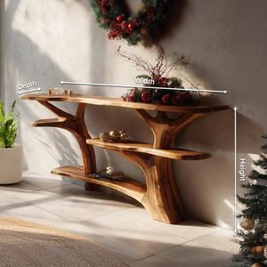 Modern Live Edge Entryway Table For Xmas Entryway Holiday Seasonal Accent