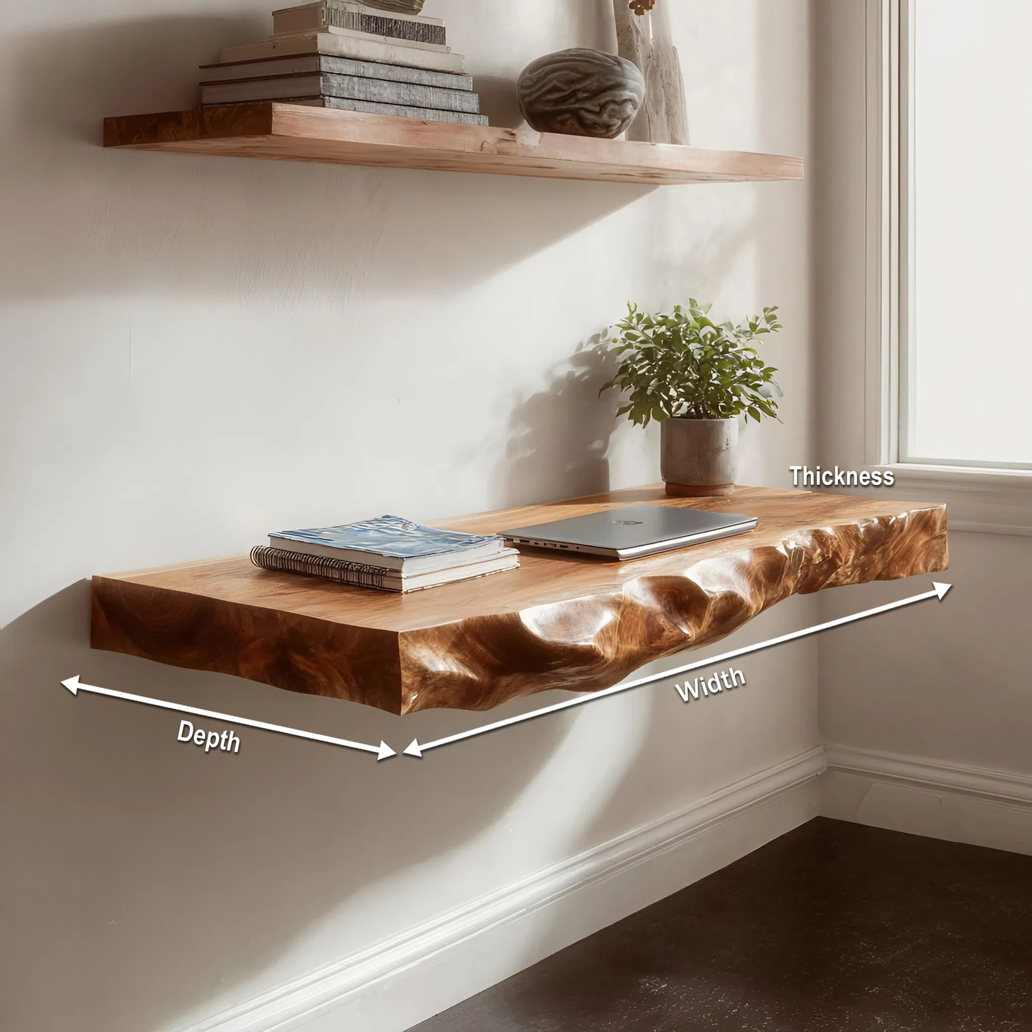 Minimalist Organic Wall Mounted Desk For Home Office