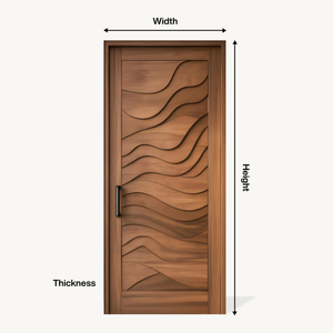 Modern Wave Carved Door Design With 3D Pattern For Hallway And Living Room
