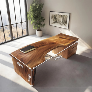 Organic Live Edge Desk For Office Or Studio Interior