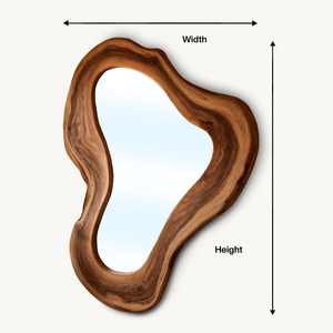 Organic Sculpted Wall Mirror With Wavy Frame For Entryway And Living Room