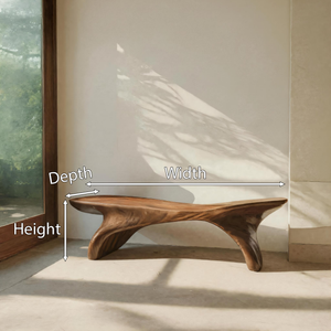 Organic Sculptural Bench With Curved Design For Entryway