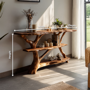 Farmhouse Solid Wood Console Table For Modern Rustic Furniture Style