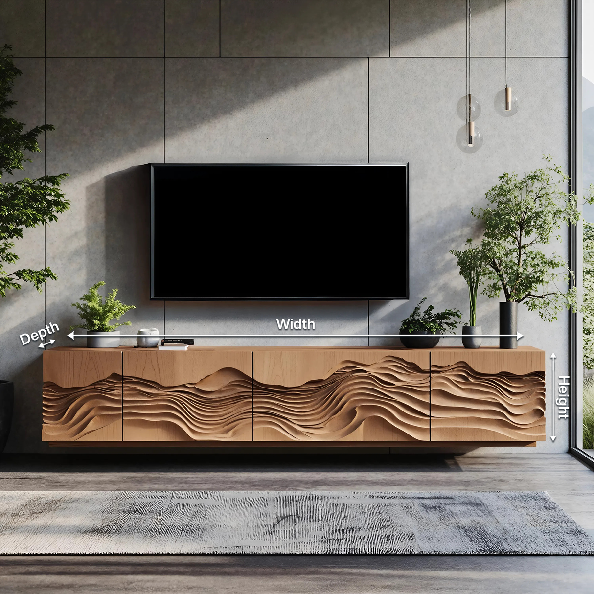 Mid Century TV Console Table For Living Room Design