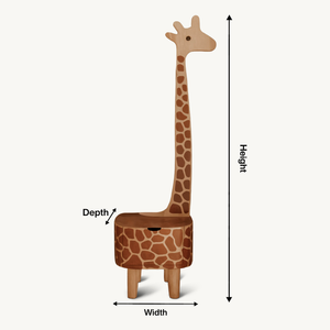 Whimsical Giraffe Nightstand With Drawer For Kids Room And Nursery