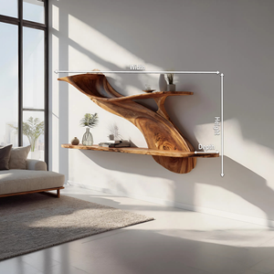 Handcrafted Natural Wood Shelving Unit For Home Library Storage