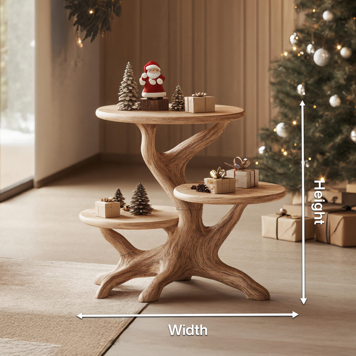 Farmhouse Round End Table For Living Room Decor Holiday Home Accent