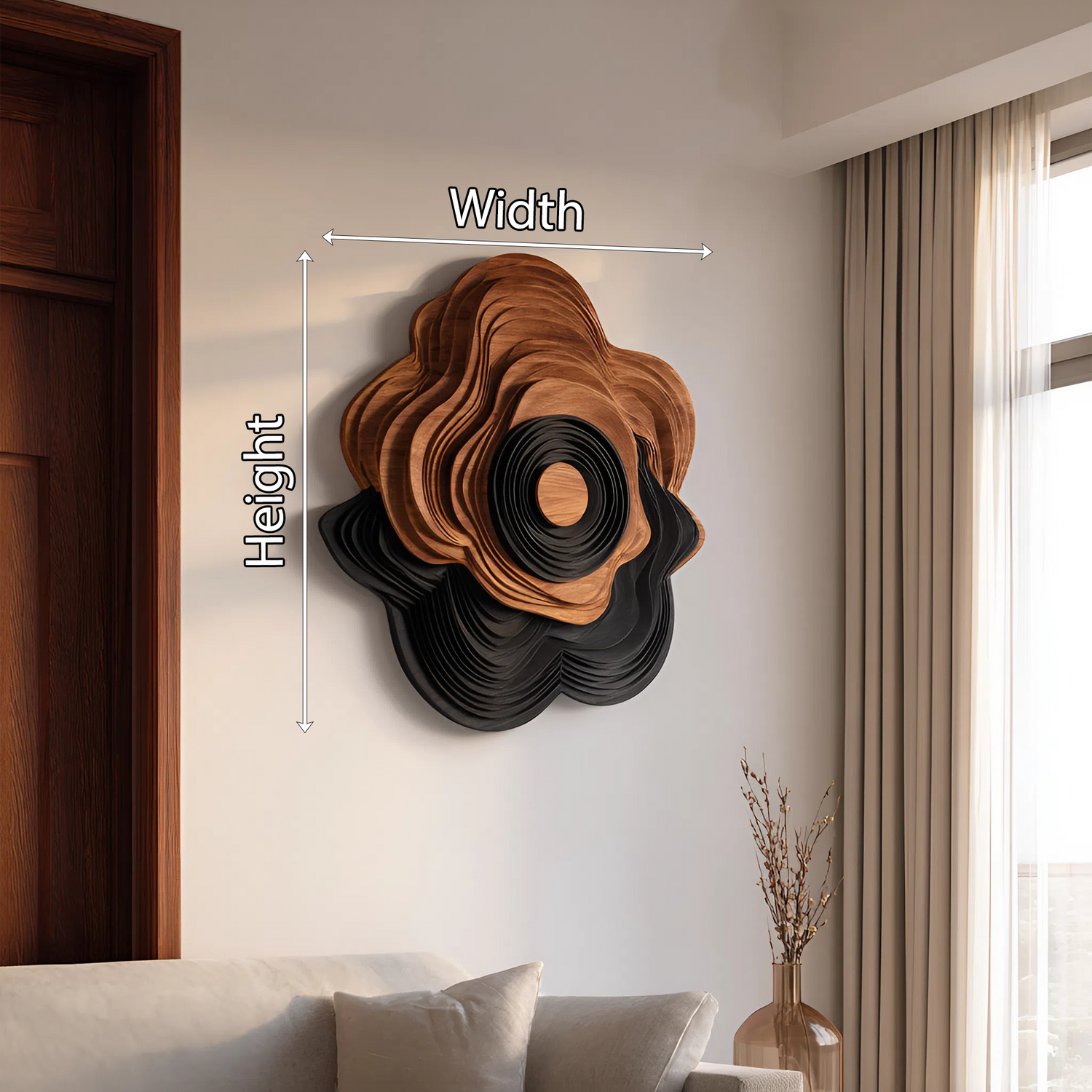 Mid Century Sculptural Wall Art Panel For Living Room Display
