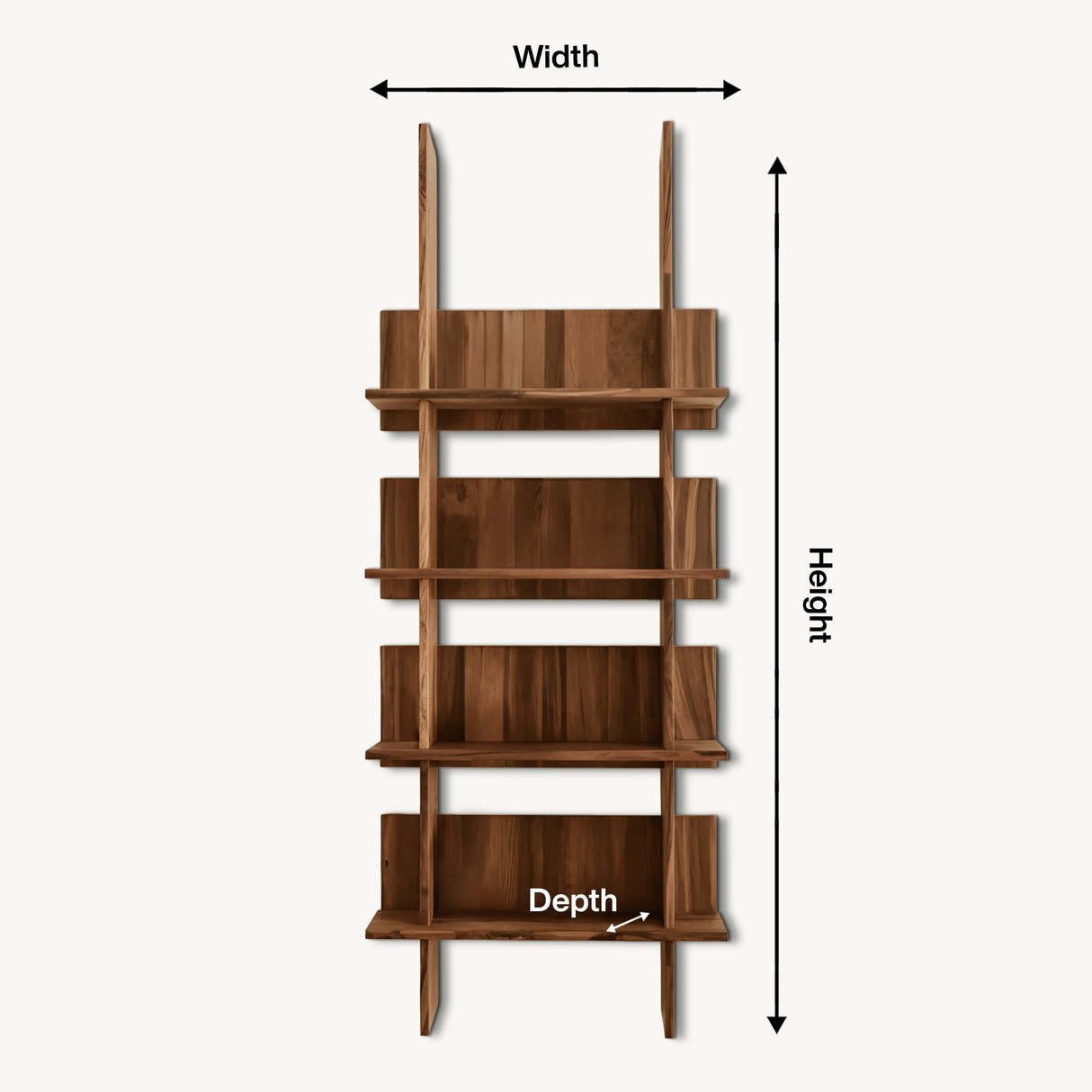 Minimalist Wall Mounted Bookshelf With Back Panel Storage Rack For Living Room And Office