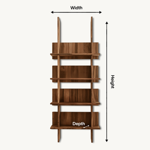 Minimalist Wall Mounted Bookshelf With Back Panel Storage Rack For Living Room And Office