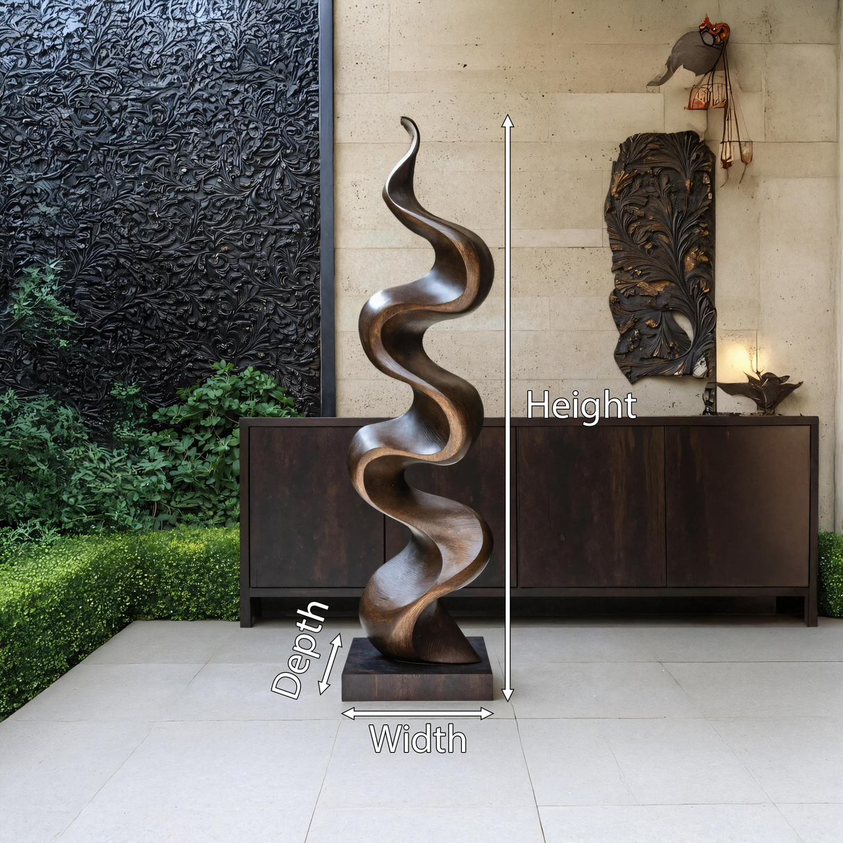 Rustic Large Wooden Sculpture For Garden