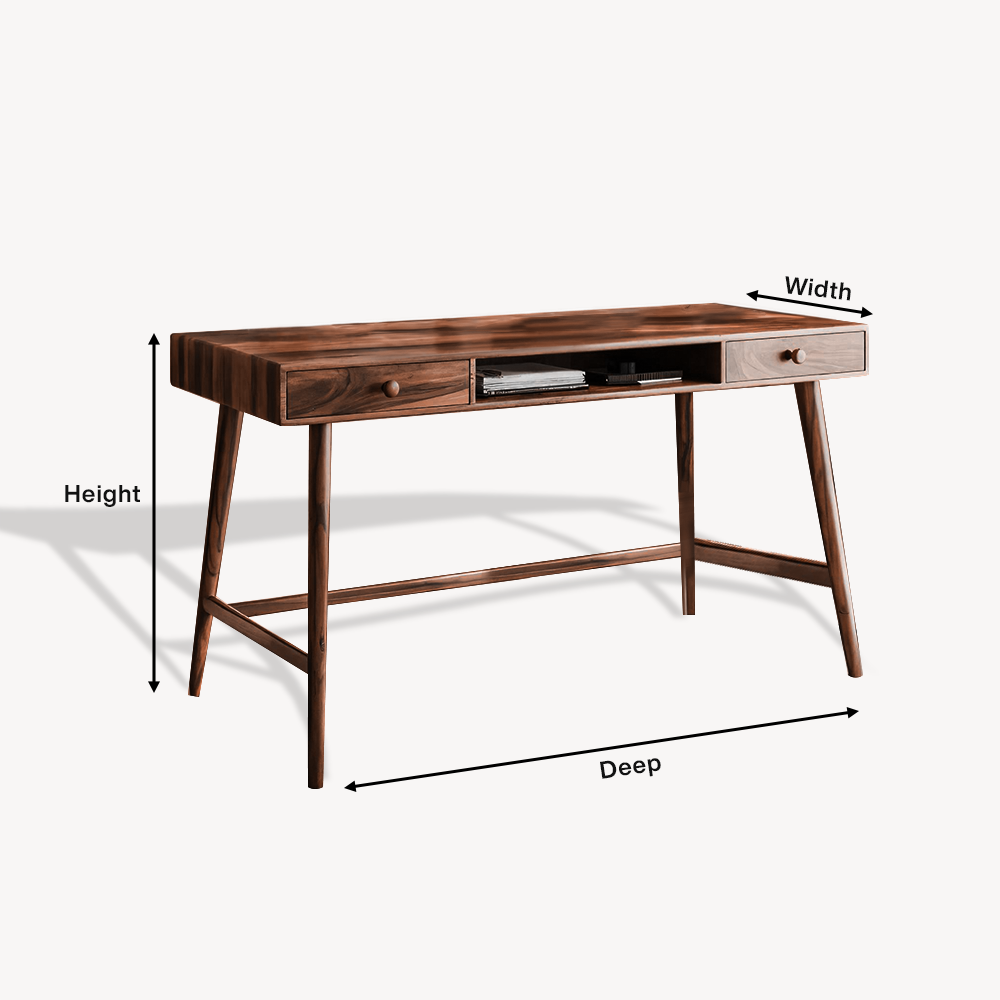 Mid Century Desk With Drawer For Home Office And Workspace
