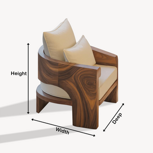 Curved Outdoor Wood Lounge Chair For Patio Or Balcony