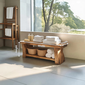 Modern Spa Shower Bench With Storage Shelf For Bathroom