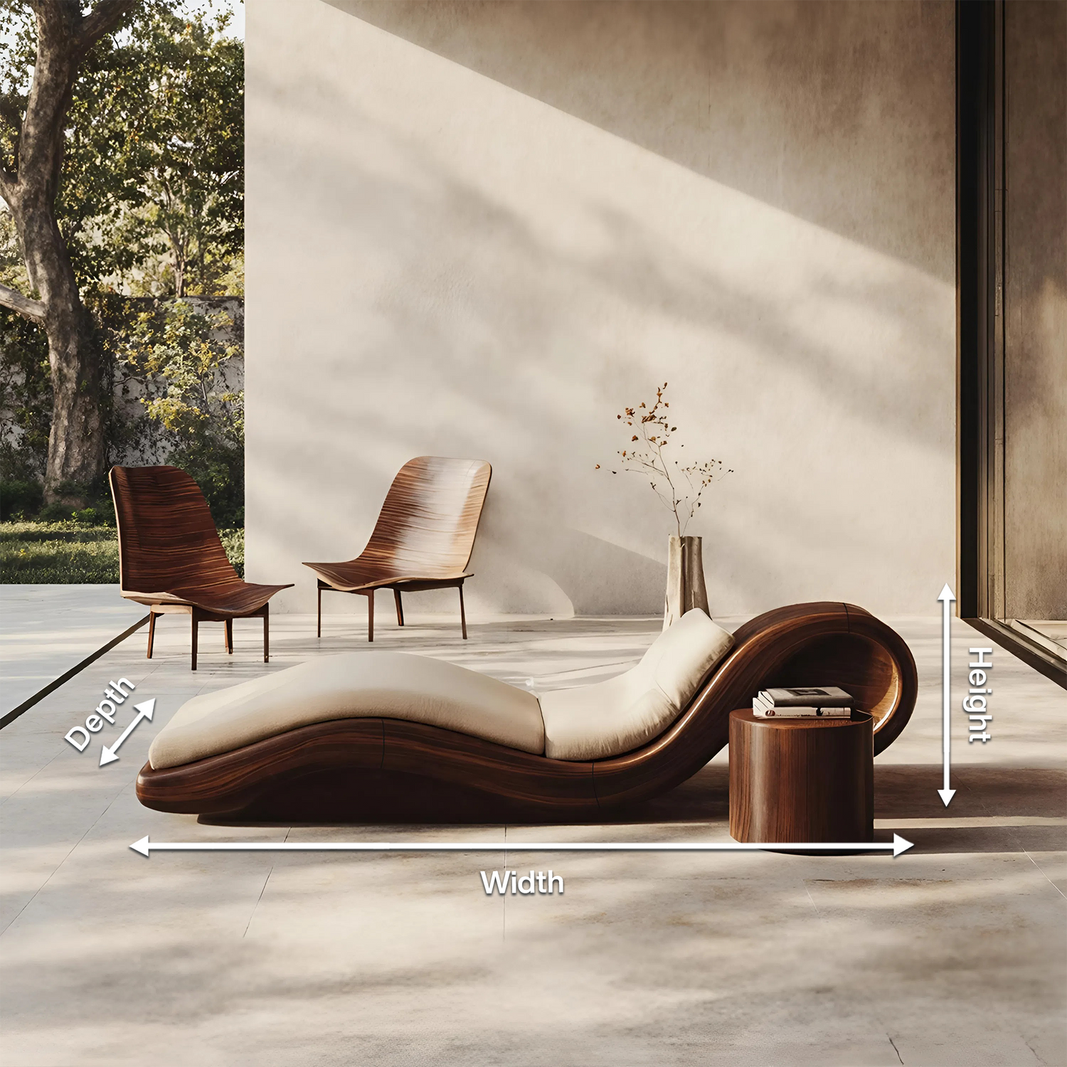 Mid Century Wooden Daybed For Patio Furniture Outdoor Design