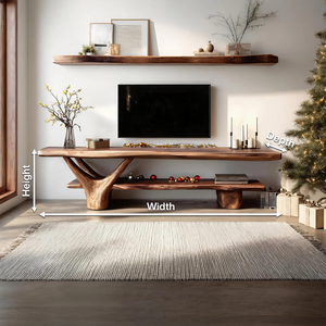 Handcrafted Wooden Live Edge TV Console For Holiday Entryway Design