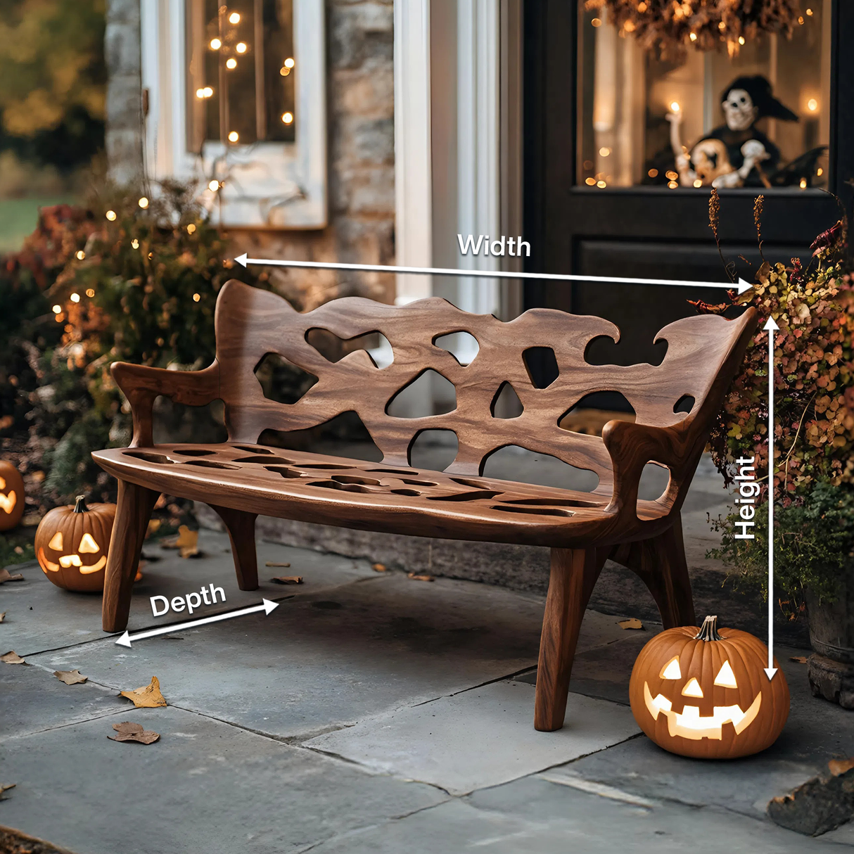 Mid Century Wooden Bench For Living Room Furniture Decor