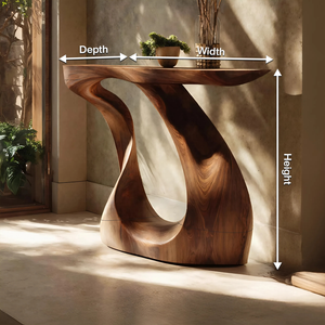 Modern Live Edge Entryway Table Sculptural Wood For Luxury Home Decor
