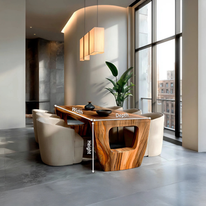 Rustic Dining Table With Artistic Base Design For Kitchen