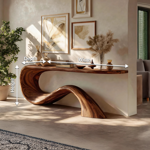 Modern Live Edge Entryway Table Organic Solid Wood For Home Decor