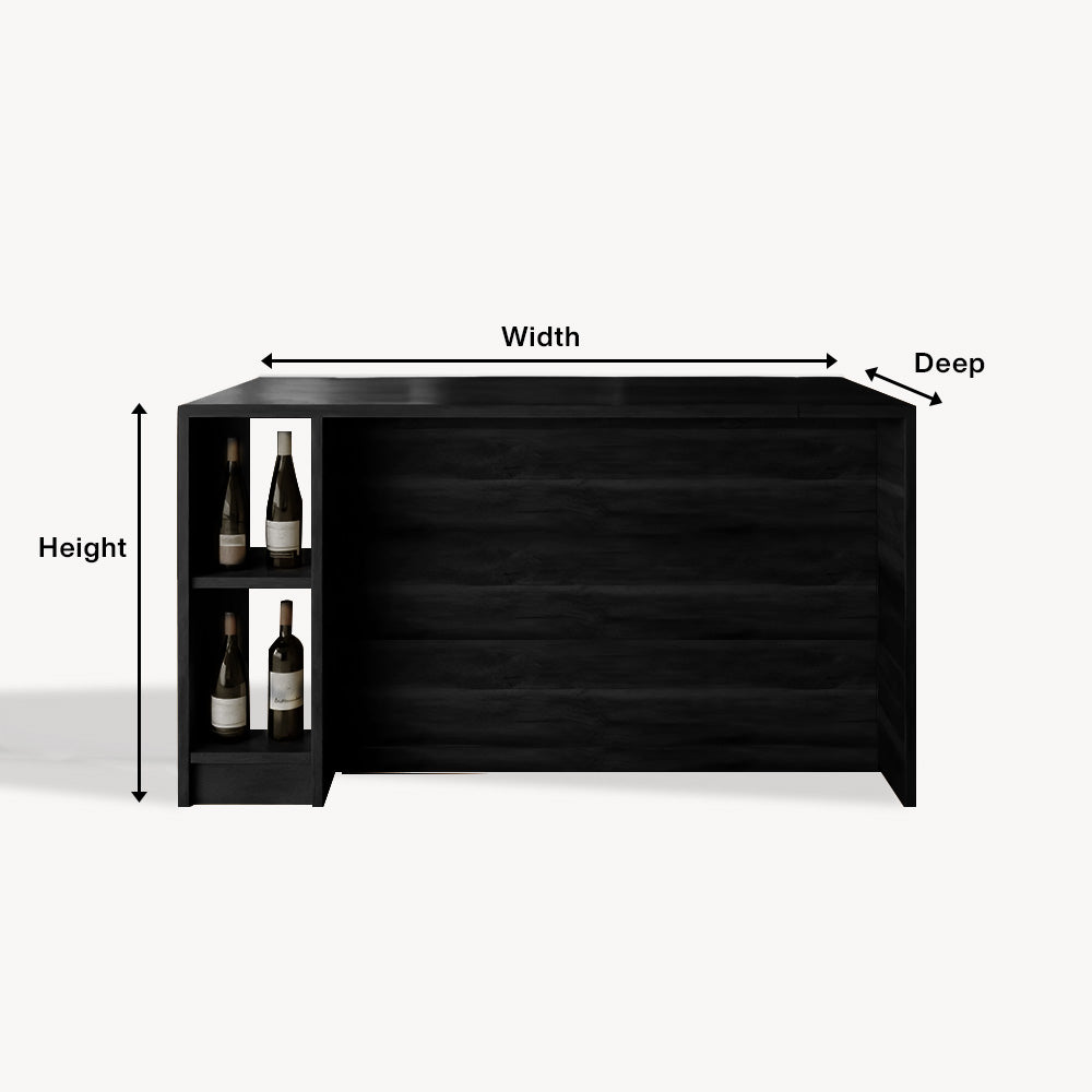 Contemporary Warm Wood Bar Table With Storage For Kitchen Or Breakfast Nook
