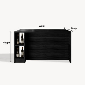Contemporary Warm Wood Bar Table With Storage For Kitchen Or Breakfast Nook