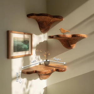 Modern Handcrafted Wooden Live Edge Mushroom Shelf For Furniture Decor