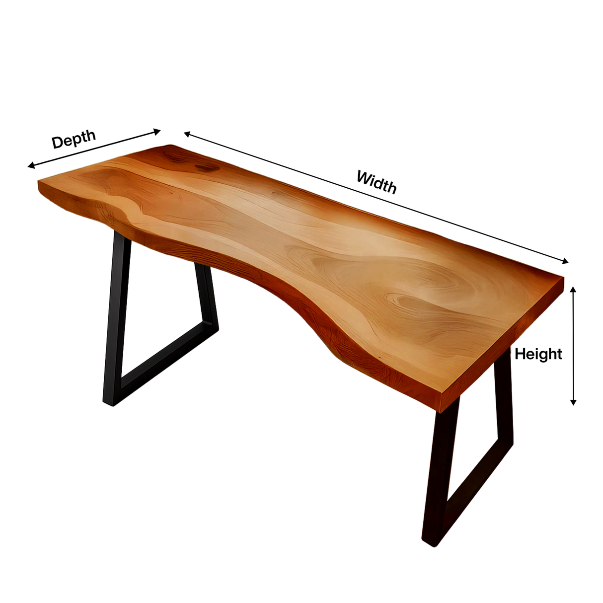 Modern Live Edge Desk For Minimalist Home Office Placement