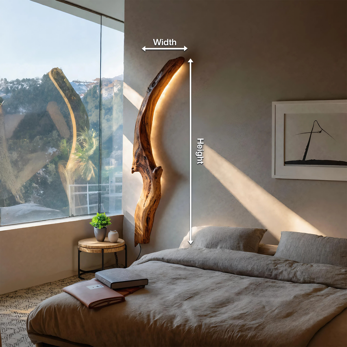 Organic Wall Sconce Curved For Bedroom Or Entryway Decor