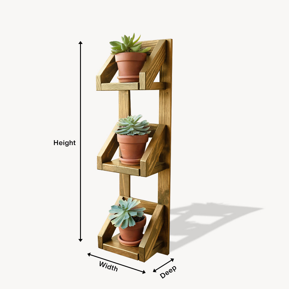 Rustic Wall Mounted Plant Shelf Hanging Planter For Balcony And Patio