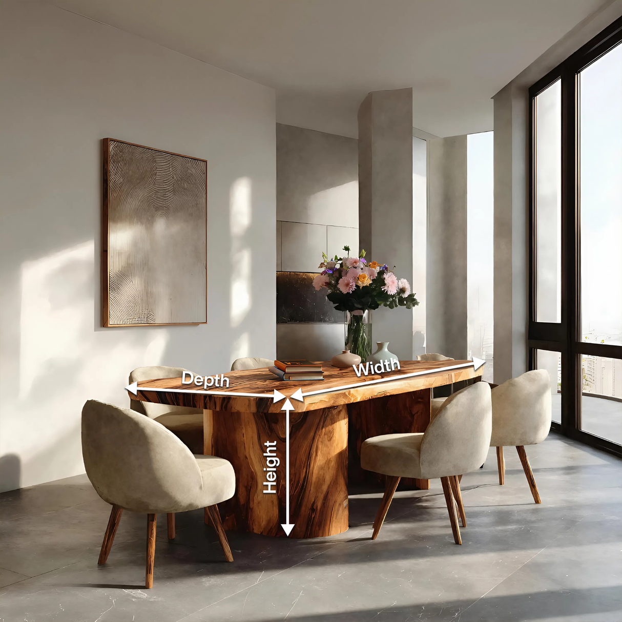 Modern Dining Table With Unique Base For Luxury Interiors