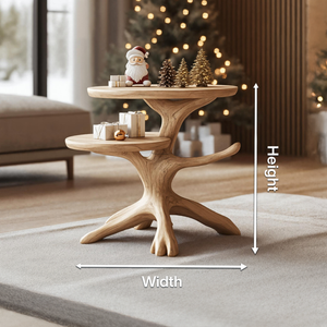 Handcrafted Round End Table For Entryway Design Xmas Accent