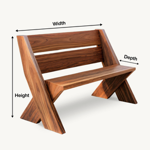 Modern Outdoor Bench With Angled Legs For Garden Patio And Backyard
