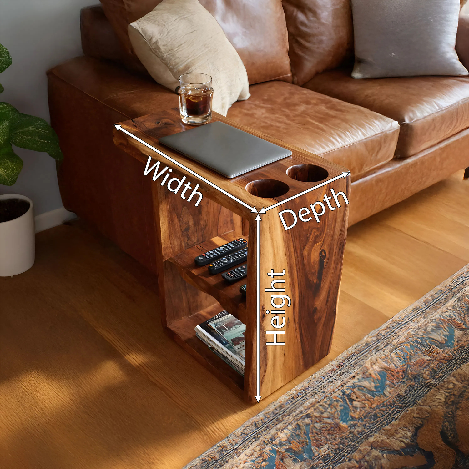 Handcrafted Live Edge Side Table For Furniture Design